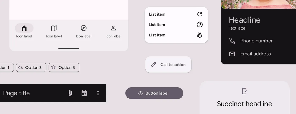 4 tendances UI/UX Design pour 2025 5 Exemple de Material Design, une tendance graphique de 2025