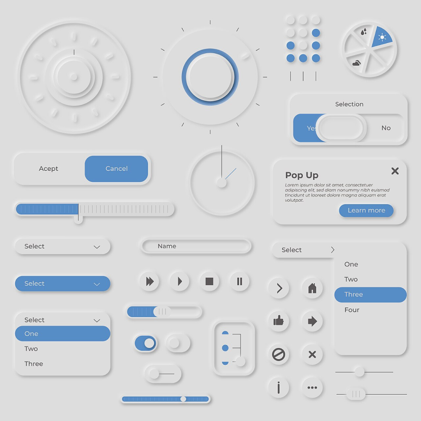 4 tendances UI/UX Design pour 2025 7 Exemple de Neumorphism, une tendance graphique de 2025