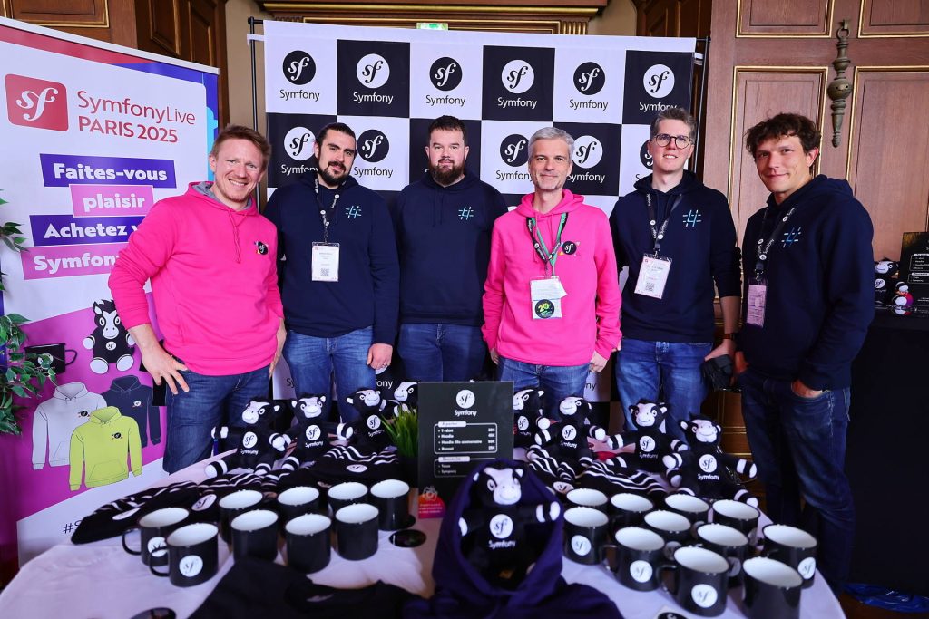 L'équipe d'ACSEO aux cotés de Nicolas Grekas et Fabien Potencier au SymfonyLive Paris 2025