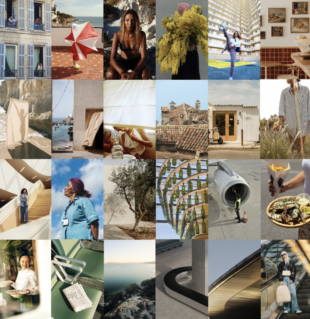 Iconographie choisie pour la nouvelle identité de marque de l'Aéroport de Marseille Provence (agence Rébellion) 