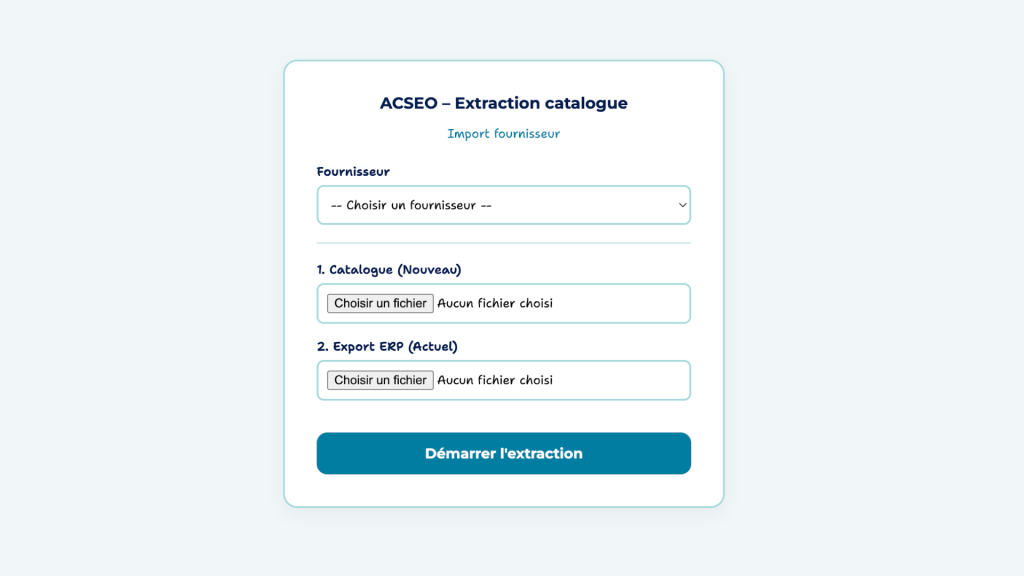 Automatisation et IA : comment on a redonné le sourire aux équipes métier avec le traitement de données par n8n (cas pratique) 1 interface de demarrage