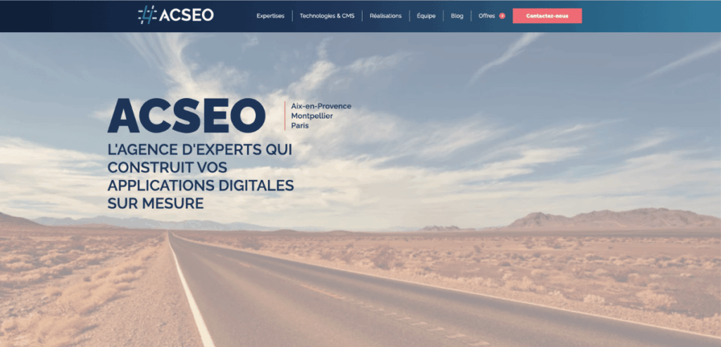 Refonte et optimisation Wordpress du site web d’ACSEO 1 Refonte et optimisation WordPress : page d’accueil du site web d’ACSEO avant refonte