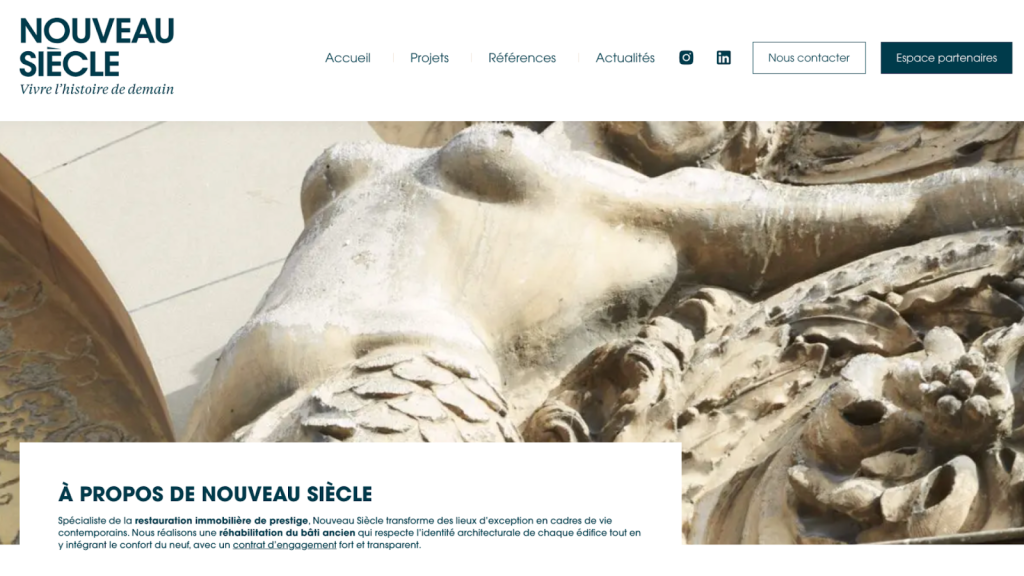 Nouveau site Web de Nouveau Siècle redesigné par ACSEO